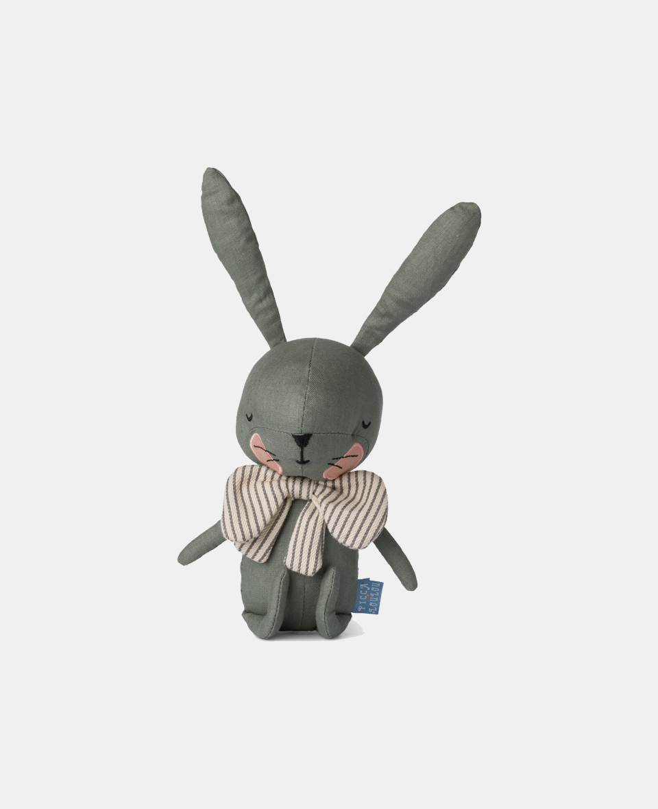 25215015.jpg Picca LouLou Jucărie textilă Iepuraș verde 18cm în cutie cadou - imagine 1