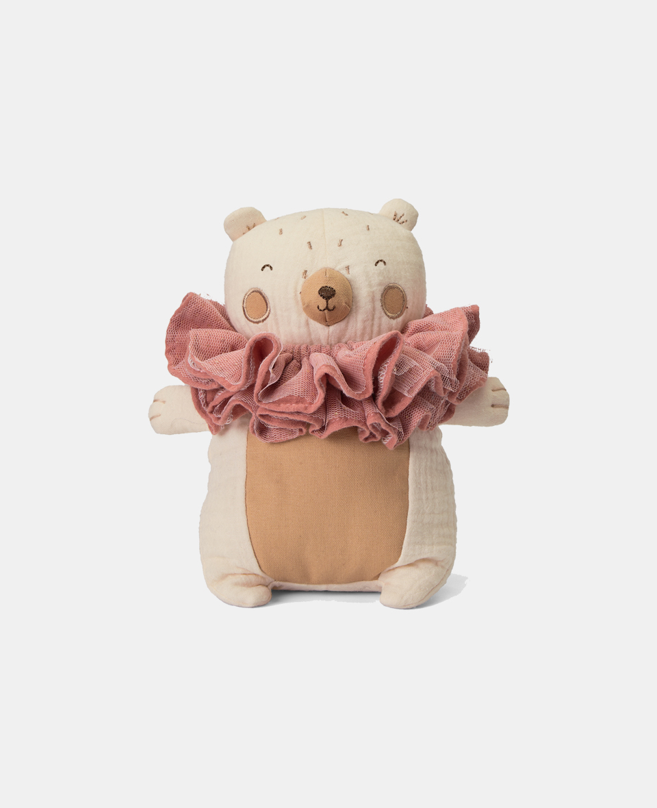 25215016.jpg Picca LouLou Jucărie textilă Ursulețul cu guler roz 20cm în cutie cadou - imagine 1