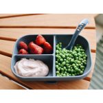 Farfurie compartimentata din silicon cu ventuza Mineral Grey Beaba - imagine 3