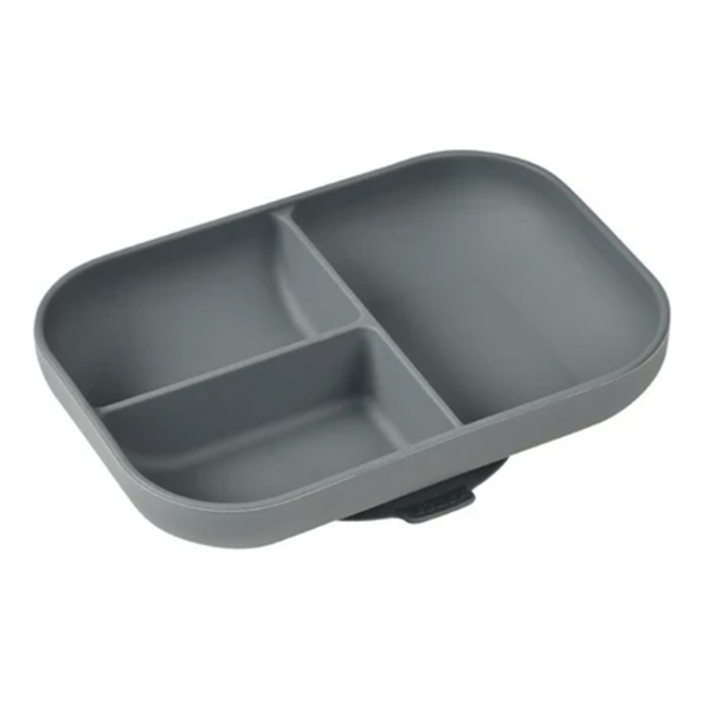 3384349135485.jpg Farfurie compartimentata din silicon cu ventuza Mineral Grey Beaba - imagine 1