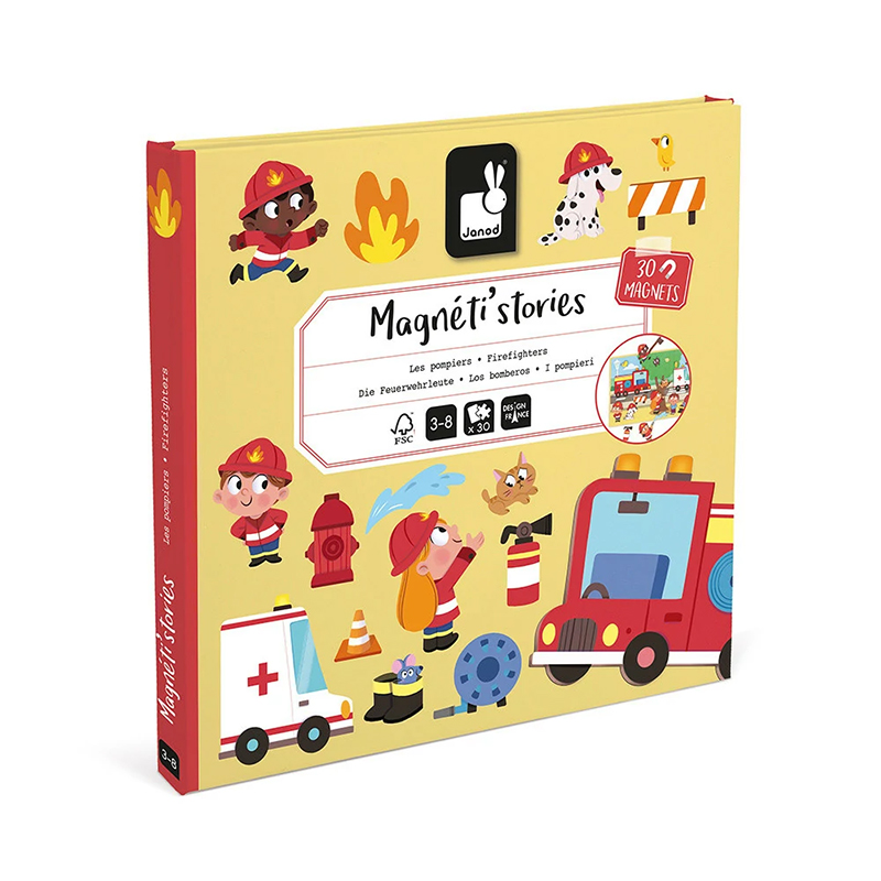 3700217354534.jpg SET PLANSA CU PIESE MAGNETICE - POMPIERI - JANOD - imagine 1