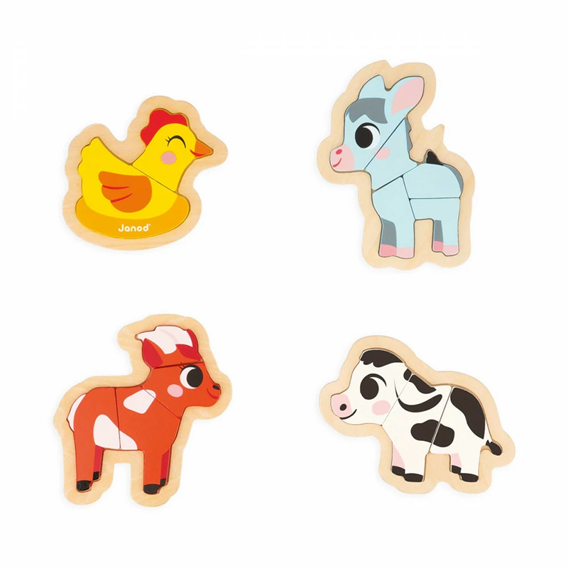 3700217371142.jpg PUZZLE PROGRESIV DIN LEMN - ANIMALE DE LA FERMA - JANOD - imagine 1