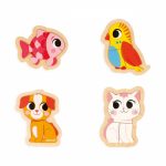 PUZZLE PROGRESIV DIN LEMN - ANIMALE DE COMPANIE - JANOD