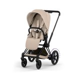 Cărucior 2 în 1 ePRIAM Comfort cadru Matt Black cu Landou pliabil și parte sport Cozy Beige Cybex Platinum - imagine 6