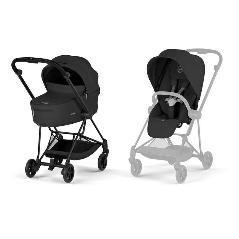 4063846549757.jpg Cărucior 2 în 1 MIOS Comfort cadru Matt Black cu Landou pliabil și parte sport Sepia Black Cybex Platinum - imagine 1