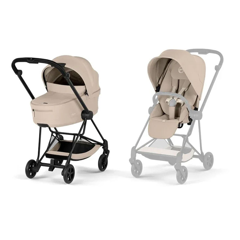 4063846549818.jpg Cărucior 2 în 1 MIOS Comfort cadru Matt Black cu Landou pliabil și parte sport Cozy Beige Cybex Platinum - imagine 1