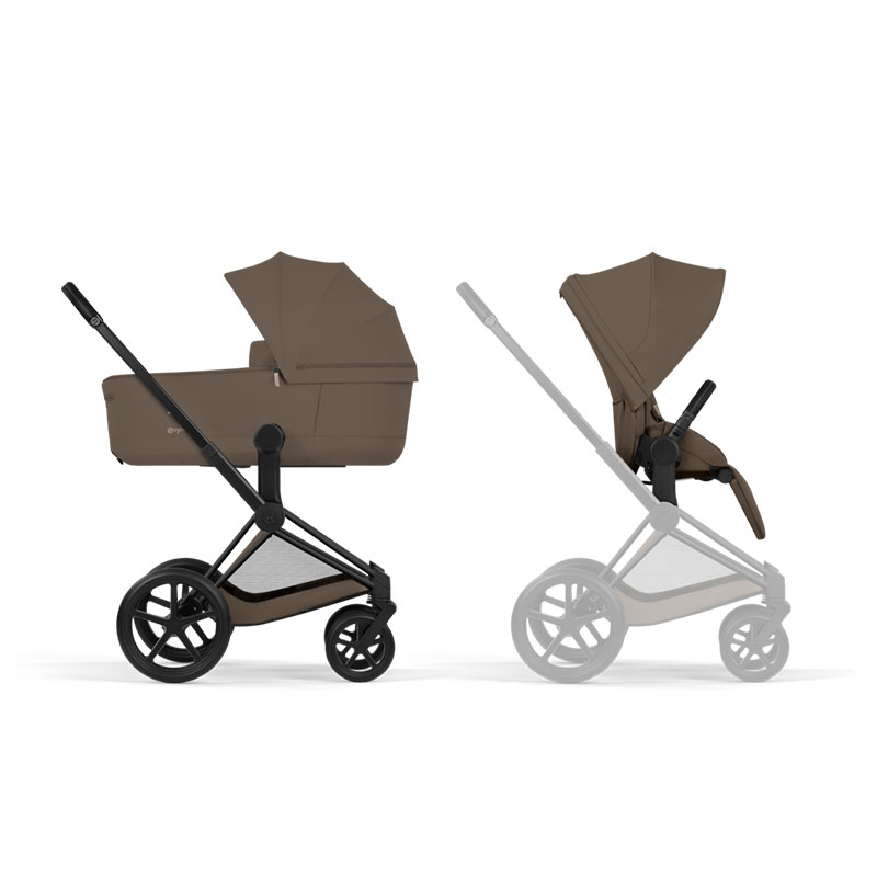 4063846585304.jpg Cărucior 2 în 1 PRIAM Comfort cadru Matt Black cu Landou pliabil și parte sport Coconut Brown Cybex Platinum - imagine 1