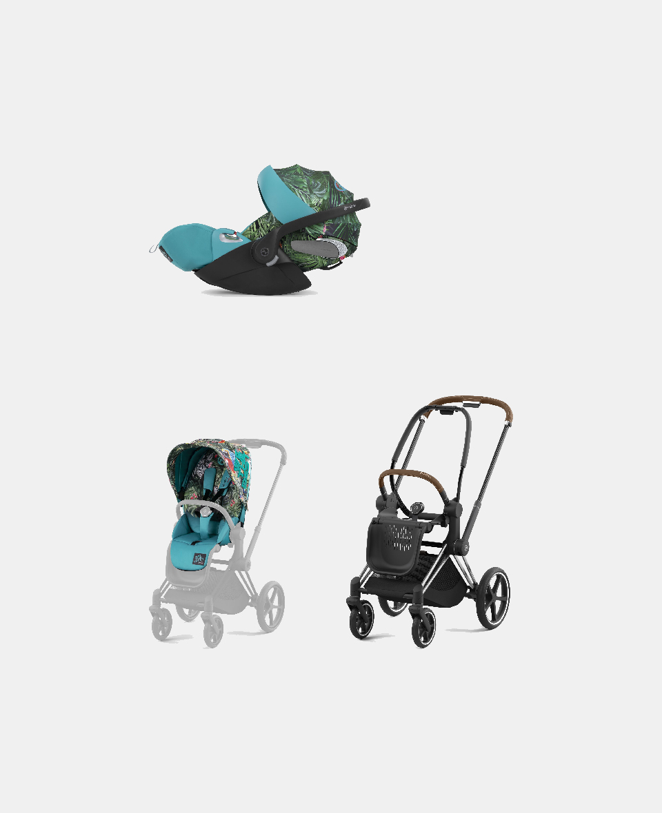 521002319-521003919-523000309.jpg Carucior 2 in 1 Parte Sport Carucior Priam Design Collaborations We The Best + Cadru Carucior pentru Copii Priam Chrome Brown + Scoica Auto CLOUD T I-SIZE WE THE BEST BLUE | mid turquoise Cybex Platinum - imagine 1