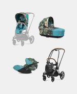 Carucior 3 in 1 Landou Priam Lux pentru căruciorul Priam Design Collaborations We The Best | mid turquoise + Cadru Carucior pentru Copii Priam Chrome Brown + Scoica Auto CLOUD T I-SIZE WE THE BEST BLUE | mid turquoise + + Parte Sport Carucior Priam Design Collaborations We The Best Cybex Fashion - imagine 2