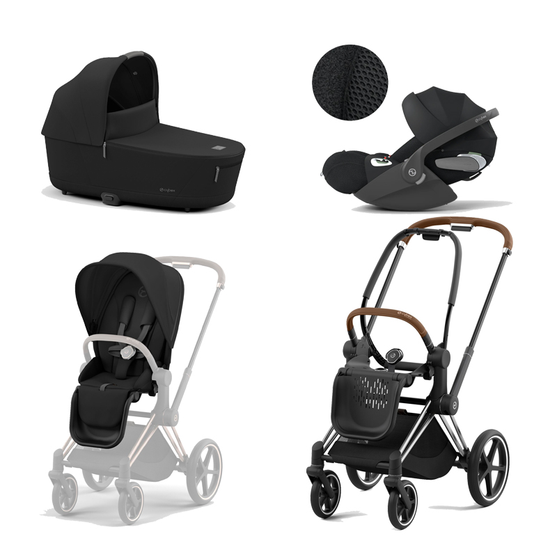 521002319-523000733-523000799-523000232.jpg Carucior 3 in 1 Cadru Carucior pentru Copii Priam Chrome Brown + Parte Sport Carucior Priam Sepia Black + Landou PRIAM Lux Sepia Black + Scoică Auto pentru Copii Cloud T i-Size Plus Sephia Black Cybex Platinum - imagine 1