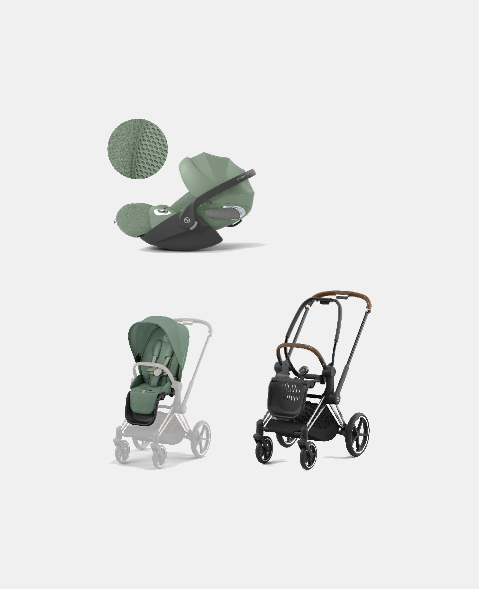 521002319-523000773-523000256.jpg Carucior 2 in 1 : Cadru Carucior pentru Copii Priam Chrome Brown + Parte Sport Carucior Priam Leaf Green + Scoică Auto pentru Copii Cloud T i-Size Plus Leaf Green Cybex Platinum - imagine 1