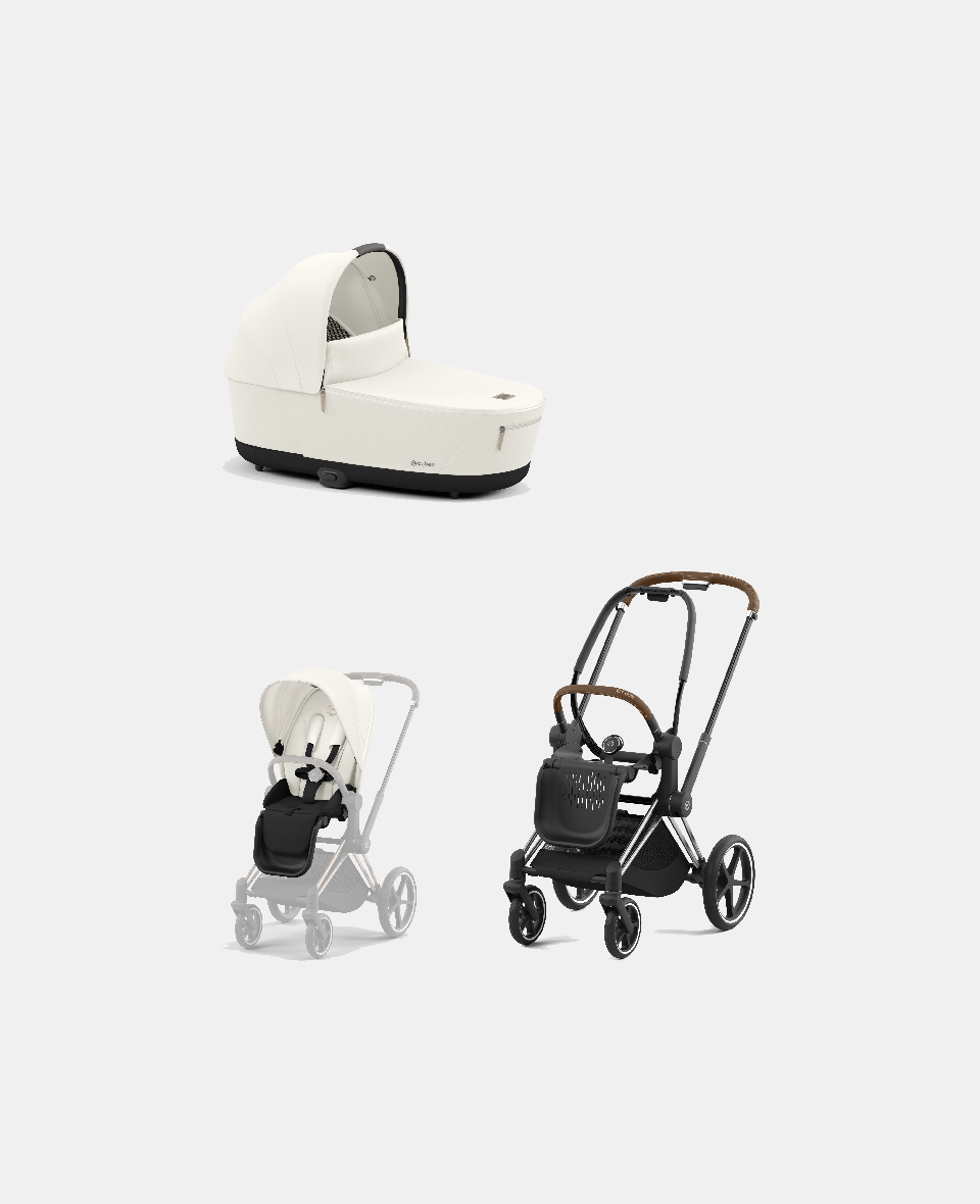 521002319-523000819-523000753.jpg Carucior 2 in 1 Cadru Carucior pentru Copii Priam Chrome Brown + Landou PRIAM Lux Off White + Parte Sport Carucior Priam Off White Cybex Platinum - imagine 1