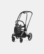 Carucior Nou Nascut Priam: Cadru Carucior pentru Copii Priam Chrome Black + Landou PRIAM Lux Cozy Beige Cybex Platinum - imagine 4