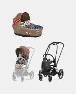 Carucior 2 in 1 Landou Priam Lux pentru căruciorul Priam Design Collaborations One Love | multicolor + Cadru Carucior pentru Copii Priam Chrome Black + Parte Sport Carucior Priam Design Collaborations One Love Cybex Fashion - imagine 2