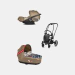 Carucior 2 in 1 Landou Priam Lux pentru căruciorul Priam Design Collaborations One Love | multicolor + Cadru Carucior pentru Copii Priam Chrome Black + Scoica Auto CLOUD T I-SIZE One Love | multicolor Cybex Platinum