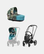 Carucior 2 in 1 Landou Priam Lux pentru căruciorul Priam Design Collaborations We The Best | mid turquoise + Cadru Carucior pentru Copii Priam Chrome Black + Parte Sport Carucior Priam Design Collaborations We The Best Cybex Fashion - imagine 2