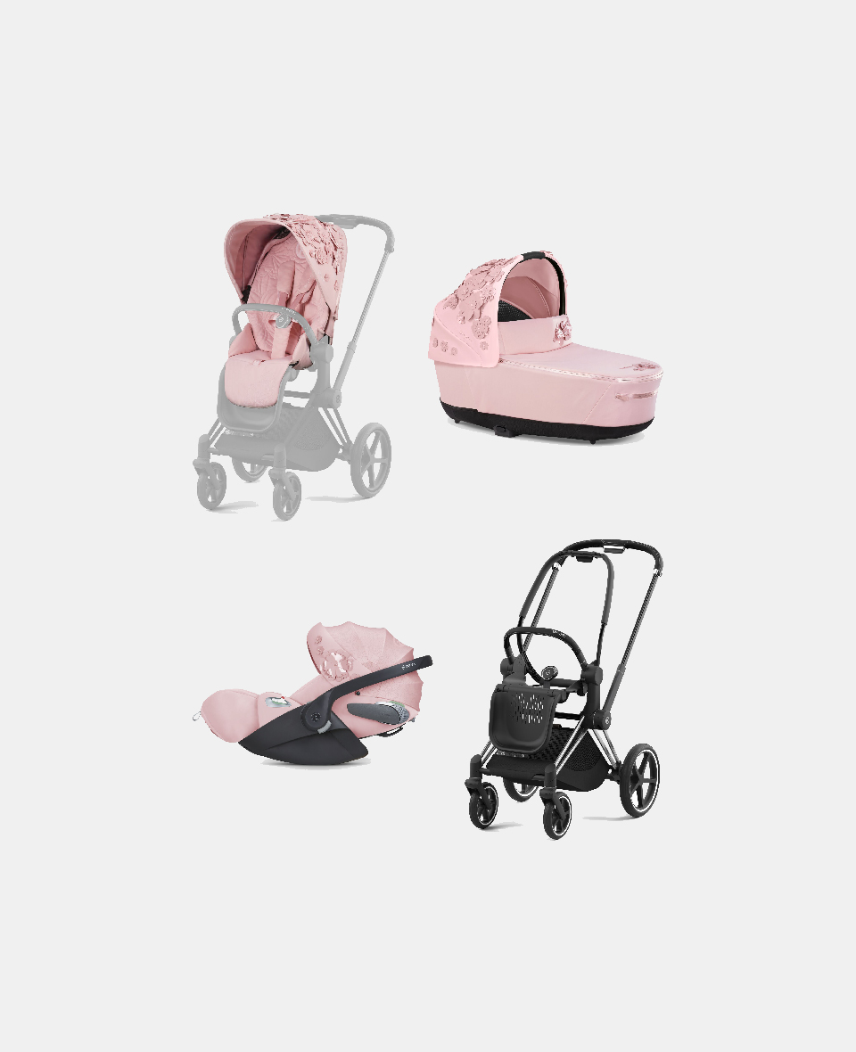 521002325-522000929-523000267-521002825.jpg Carucior 3 in 1 Landou Priam Lux pentru căruciorul Priam Fashion Collections Pale Blush + Cadru Carucior pentru Copii Priam Chrome Black + Scoica Auto CLOUD T I-SIZE SIMPLY FLOWERS PINK | light pink + Parte Sport Carucior Priam Fashion Collections Light Pink Cybex Fashion - imagine 1