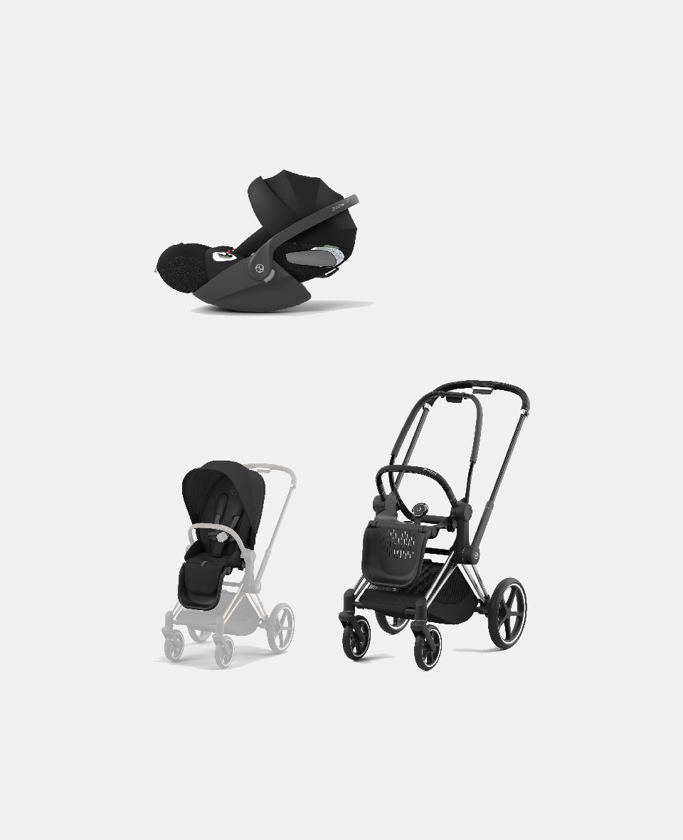 521002325-523000733-523000220.jpg Carucior 2 in 1 Cadru Carucior pentru Copii Priam Chrome Black + Parte Sport Carucior Priam Sepia Black + Scoică Auto pentru Copii Cloud T i-Size Comfort Sephia Black Cybex Platinum - imagine 1