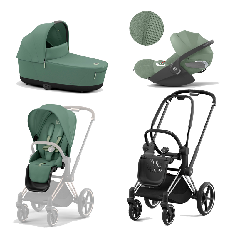 521002325-523000773-523000839-523000256.jpg Carucior 3 in 1 Cadru Carucior pentru Copii Priam Chrome Black + Parte Sport Carucior Priam Leaf Green + Landou PRIAM Lux Leaf Green + Scoică Auto pentru Copii Cloud T i-Size Plus Leaf Green Cybex Platinum - imagine 1