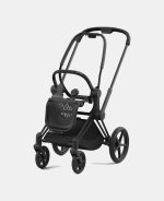 Carucior 2 in 1 Cadru Carucior pentru Copii Priam Matt Black + Landou PRIAM Lux Peach Pink + Parte Sport Carucior Priam Peach Pink Cybex Platinum - imagine 4