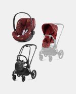Carucior 2 in 1 Parte Sport Carucior PRIAM Rosenrot Red | dark red + Cadru Carucior pentru Copii Priam Matt Black + Scoica Auto CLOUD T I-SIZE Rosenrot Red | dark red Cybex Platinum - imagine 2
