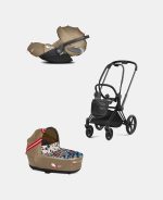 Carucior 2 in 1 Landou Priam Lux pentru căruciorul Priam Design Collaborations One Love | multicolor + Cadru Carucior pentru Copii Priam Matt Black + Scoica Auto CLOUD T I-SIZE One Love | multicolor Cybex Platinum - imagine 2