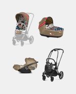 Carucior 3 in 1 Landou Priam Lux pentru căruciorul Priam Design Collaborations One Love | multicolor + Cadru Carucior pentru Copii Priam Matt Black + Scoica Auto CLOUD T I-SIZE One Love | multicolor + Parte Sport Carucior Priam Design Collaborations One Love Cybex Fashion - imagine 2