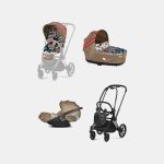 Carucior 3 in 1 Landou Priam Lux pentru căruciorul Priam Design Collaborations One Love | multicolor + Cadru Carucior pentru Copii Priam Matt Black + Scoica Auto CLOUD T I-SIZE One Love | multicolor + Parte Sport Carucior Priam Design Collaborations One Love Cybex Fashion