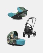 Carucior 2 in 1 Landou Priam Lux pentru căruciorul Priam Design Collaborations We The Best | mid turquoise + Cadru Carucior pentru Copii Priam Matt Black + Scoica Auto CLOUD T I-SIZE WE THE BEST BLUE | mid turquoise Cybex Platinum - imagine 2
