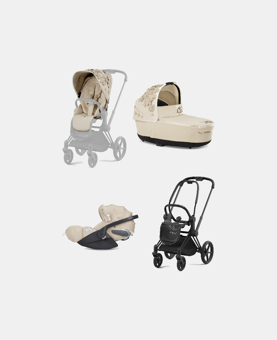 521002331-522000935-523000273-521002829.jpg Carucior 3 in 1 Landou Priam Lux pentru căruciorul Priam Fashion Collections Nude Beige + Cadru Carucior pentru Copii Priam Matt Black + Scoica Auto CLOUD T I-SIZE SIMPLY FLOWERS BEIGE | mid beige + Parte Sport Carucior Priam Fashion Collections Nude Beige Cybex Fashion - imagine 1
