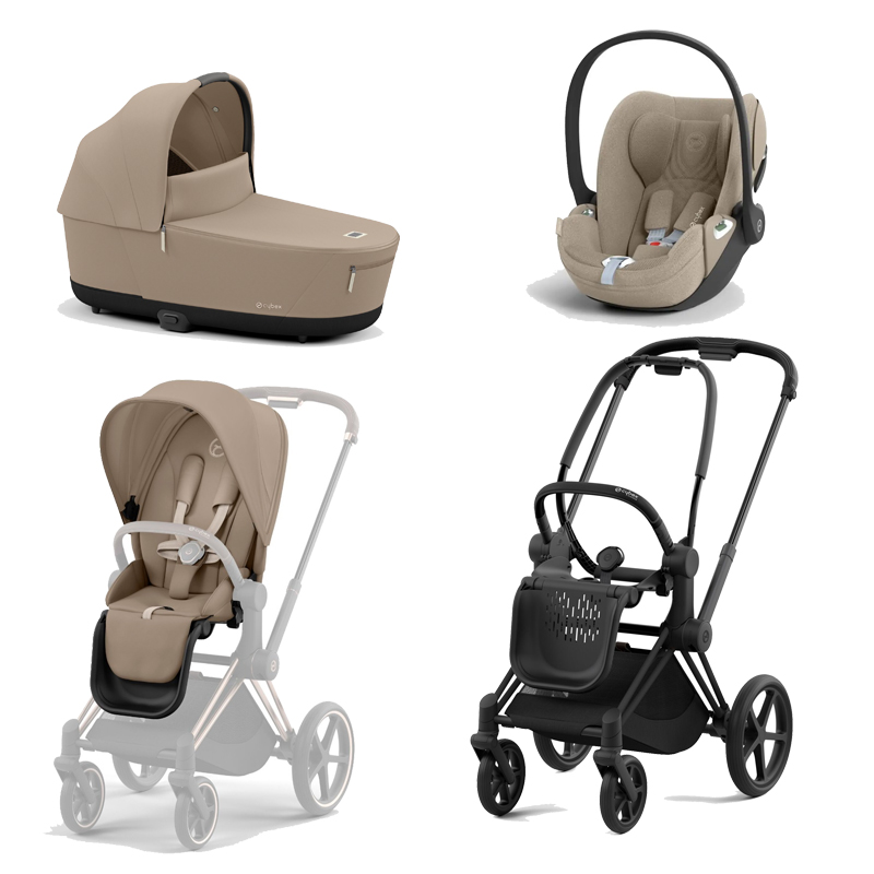 521002331-523001261-523001271-523001302.jpg Carucior 3 in 1 Cadru Carucior pentru Copii Priam Matt Black + Parte Sport Carucior Priam Cozy Beige + Landou PRIAM Lux Cozy Beige + Scoică Auto pentru Copii Cloud T i-Size Plus Cozy Beige Cybex Platinum - imagine 1