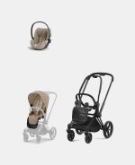 Carucior 2 in 1 Cadru Carucior pentru Copii Priam Matt Black + Parte Sport Carucior Priam Cozy Beige + Scoică Auto pentru Copii Cloud T i-Size Plus Cozy Beige Cybex Platinum - imagine 2