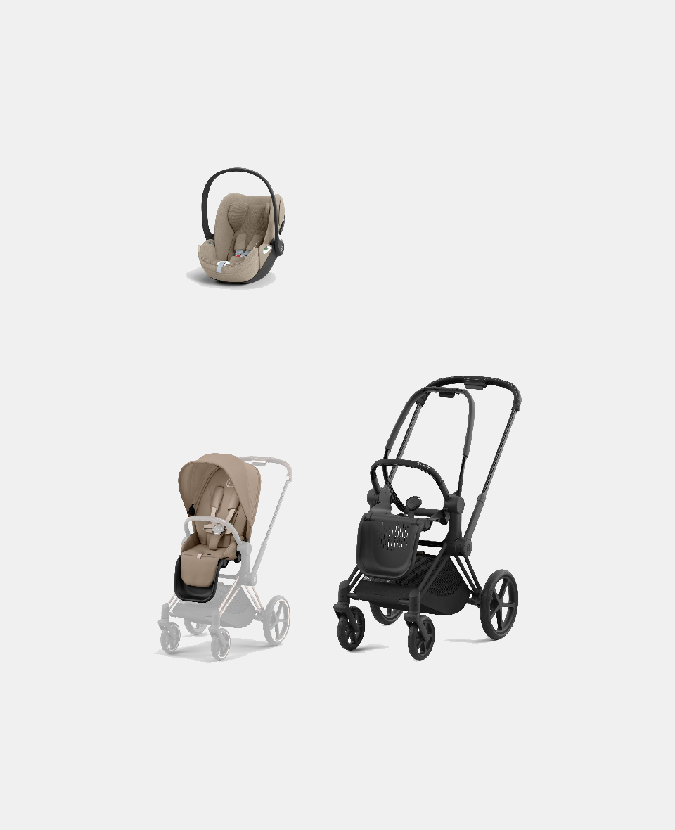 521002331-523001261-523001302.jpg Carucior 2 in 1 Cadru Carucior pentru Copii Priam Matt Black + Parte Sport Carucior Priam Cozy Beige + Scoică Auto pentru Copii Cloud T i-Size Plus Cozy Beige Cybex Platinum - imagine 1