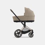 Cadru Carucior pentru Copii Priam Rosegold + Landou PRIAM Lux Cozy Beige Cybex Platinum