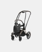 Carucior Nou Nascut Priam: Cadru Carucior pentru Copii Priam Rosegold + Landou PRIAM Lux Midnight Blue Plus Cybex Platinum - imagine 2