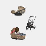 Carucior 2 in 1 Landou Priam Lux pentru căruciorul Priam Design Collaborations One Love | multicolor + Cadru Carucior pentru Copii Priam Rosegold + Scoica Auto CLOUD T I-SIZE One Love | multicolor Cybex Platinum