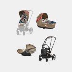 Carucior 3 in 1 Landou Priam Lux pentru căruciorul Priam Design Collaborations One Love | multicolor + Cadru Carucior pentru Copii Priam Rosegold + Scoica Auto CLOUD T I-SIZE One Love | multicolor + Parte Sport Carucior Priam Design Collaborations One Love Cybex Fashion