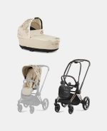 Carucior 2 in 1 Landou Priam Lux pentru căruciorul Priam Fashion Collections Nude Beige + Cadru Carucior pentru Copii Priam Rosegold + Parte Sport Carucior Priam Fashion Collections Nude Beige Cybex Fashion - imagine 2