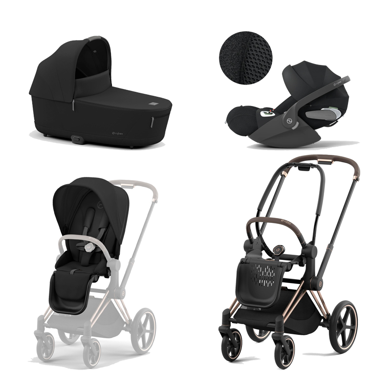 521002337-523000733-523000799-523000232.jpg Carucior 3 in 1 Cadru Carucior pentru Copii Priam Rosegold + Parte Sport Carucior Priam Sepia Black + Landou PRIAM Lux Sepia Black + Scoică Auto pentru Copii Cloud T i-Size Plus Sephia Black Cybex Platinum - imagine 1