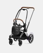 Carucior 3 in 1 Cadru Cărucior pentru Copii e-Priam Chrome Brown + Parte Sport Carucior Priam Leaf Green + Landou PRIAM Lux Leaf Green + Scoică Auto pentru Copii Cloud T i-Size Plus Leaf Green Cybex Platinum - imagine 2