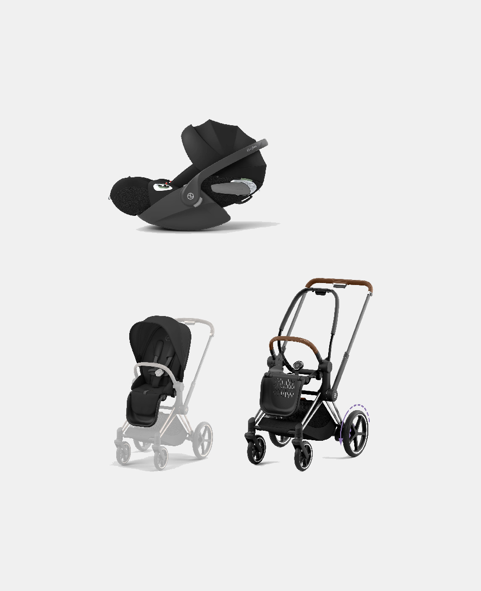 521002349-523000733-523000220.jpg Carucior 2 in 1 Cadru Cărucior pentru Copii e-Priam Chrome Brown + Parte Sport Carucior Priam Sepia Black + Scoică Auto pentru Copii Cloud T i-Size Comfort Sephia Black Cybex Platinum Cybex Platinum - imagine 1