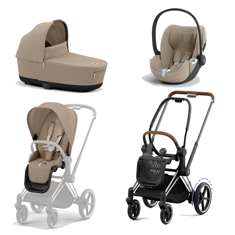 521002349-523001261-523001271-523001302.jpg Carucior 3 in 1 Cadru Cărucior pentru Copii e-Priam Chrome Brown + Parte Sport Carucior Priam Cozy Beige + Landou PRIAM Lux Cozy Beige + Scoică Auto pentru Copii Cloud T i-Size Plus Cozy Beige Cybex Platinum - imagine 1