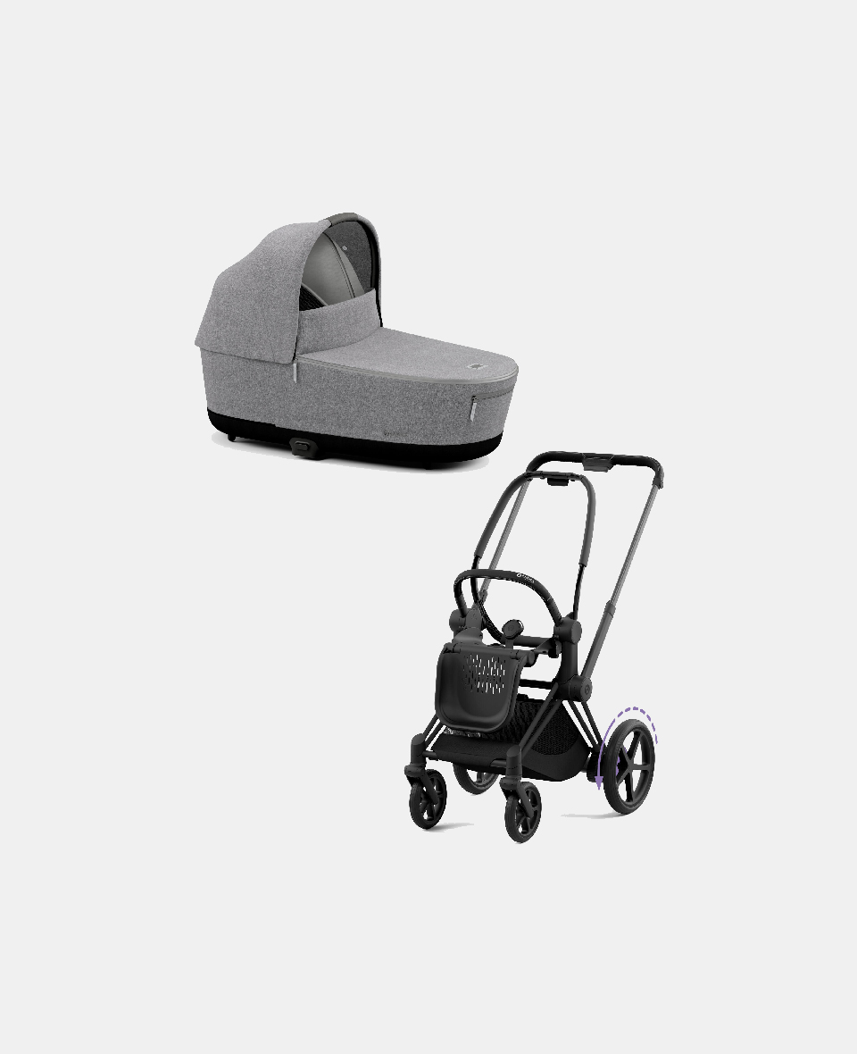 521002365-522000995.jpg Carucior Nou Nascut Electric E-Priam: Cadru Cărucior pentru Copii e-Priam Matt + Landou PRIAM Lux Manhattan Grey Plus Cybex Platinum - imagine 1