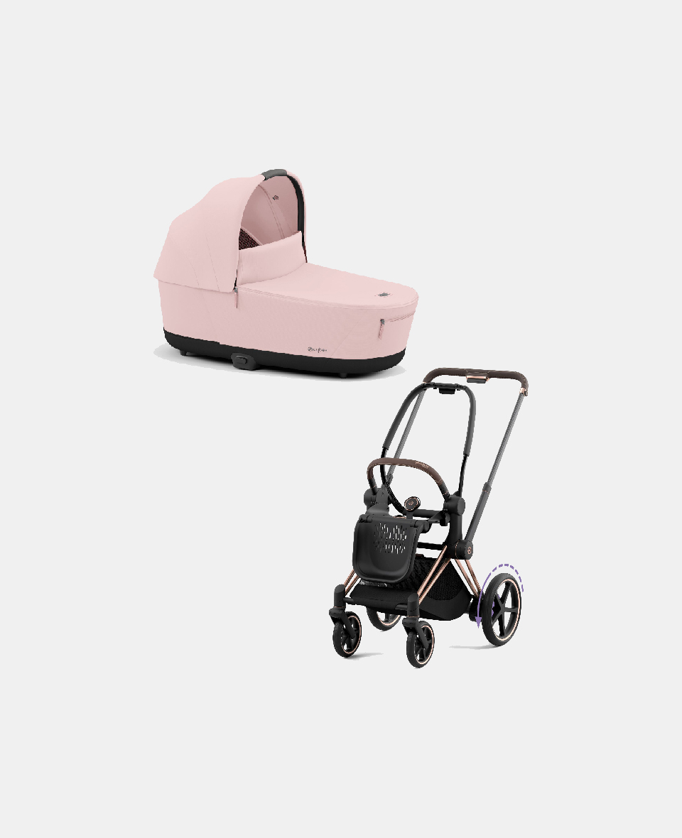 521002373-523000829.jpg Carucior Nou Nascut Electric E-Priam: Cadru Cărucior pentru Copii e-Priam Rosegold + Landou PRIAM Lux Peach Pink Cybex Platinum - imagine 1
