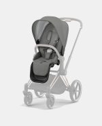 Cadru Carucior pentru Copii Priam Matt Black + Parte Sport Carucior Priam Soho Grey Cybex Platinum - imagine 4
