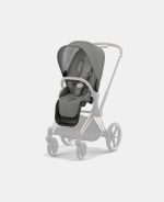 Cadru Carucior pentru Copii Priam Matt Black + Parte Sport Carucior Priam Soho Grey Cybex Platinum - imagine 3