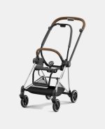 Carucior Nou Nascut Mios: Cadru Carucior pentru Copii Mios Chrome Brown + Landou Mios Lux Sepia Black Cybex Platinum - imagine 4
