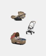 Carucior 2 in 1 Landou MIOS Lux One Love | multicolor + Cadru Carucior pentru Copii Mios Chrome Brown + Scoica Auto CLOUD T I-SIZE One Love | multicolor Cybex Platinum