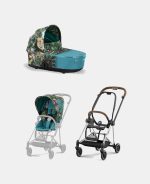 Carucior 2 in 1 Landou MIOS Lux WE THE BEST BLUE | mid turquoise + Cadru Carucior pentru Copii Mios Chrome Brown + Parte Sport Carucior MIOS WE THE BEST BLUE | mid turquoise Cybex Fashion - imagine 2