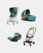 Carucior 3 in 1 Landou MIOS Lux WE THE BEST BLUE | mid turquoise + Cadru Carucior pentru Copii Mios Chrome Brown + Scoica Auto CLOUD T I-SIZE WE THE BEST BLUE | mid turquoise + Parte Sport Carucior MIOS WE THE BEST BLUE | mid turquoise Cybex Fashion - imagine 2